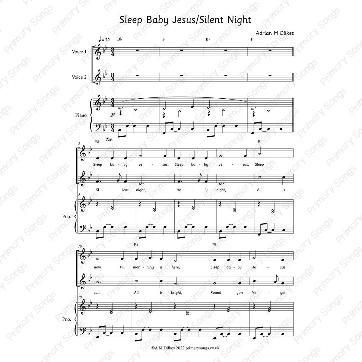 Sleep Baby Jesus 2 Sheet Music Sample